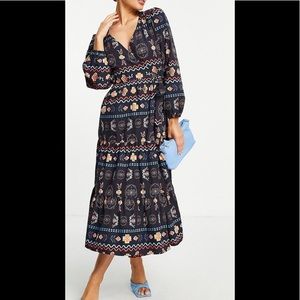 Never Fully Dressed wrap midi dress